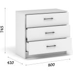 Комод «Чикаго» 3ящ, белый — изображение 3