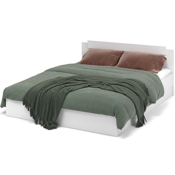 Кровать «Чикаго» 160 с ламелями, белый — изображение 2