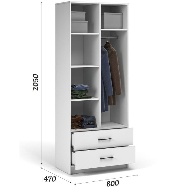 Шкаф «Чикаго» 2д2ящ, белый — изображение 3