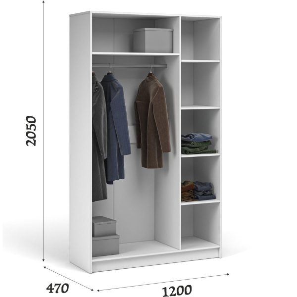 Шкаф «Чикаго» 3д, белый — изображение 3