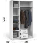 Шкаф «Чикаго» 3д2ящ (с зеркалом) MAX, белый — изображение 3