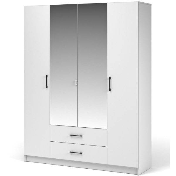 Шкаф «Чикаго» 4д2ящ с зеркалами MAX, белый — изображение 2