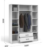 Шкаф «Чикаго» 4д2ящ с зеркалами MAX, белый — изображение 3