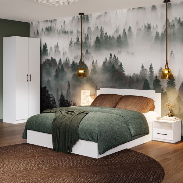 Кровать «Чикаго» 140 настил ЛДСП, белый — изображение 4