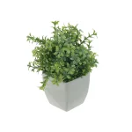 Цветок искусственный Зелень в белом горшке