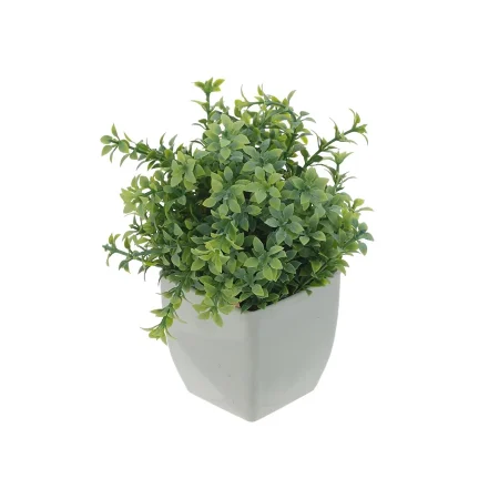 Цветок искусственный Зелень в белом горшке
