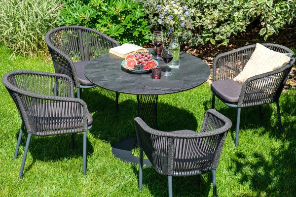 "Диего" обеденная группа на 4 персоны со стульями "Марсель", столешница "серый гранит" — изображение 3