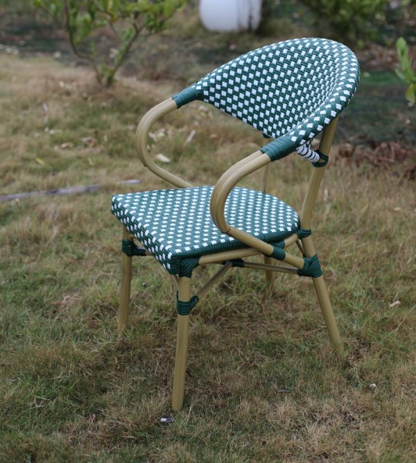 "Диор" плетеный стул из искусственного ротанга, цвет зеленый — изображение 5