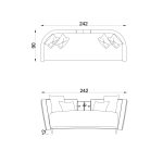 Диван 3-х местный Порто 242 см — изображение 3