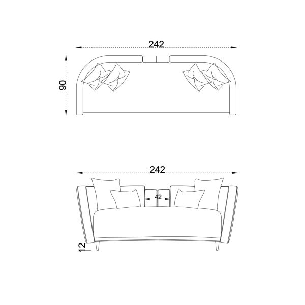 Диван 3-х местный Порто 242 см — изображение 3