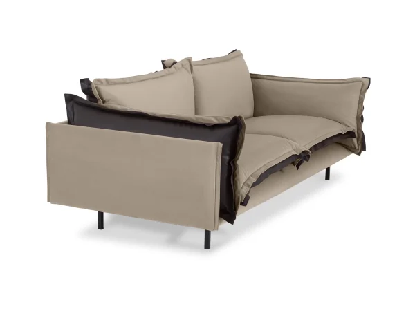 Диван Barcelona 2-местный бежевый, черный — изображение 2