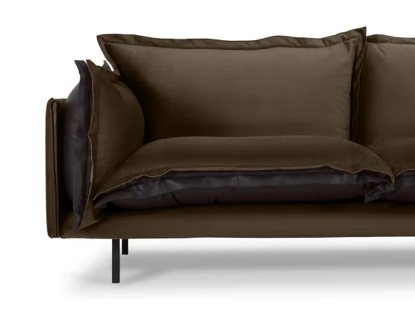 Диван Barcelona 2-местный черный, коричневый — изображение 4