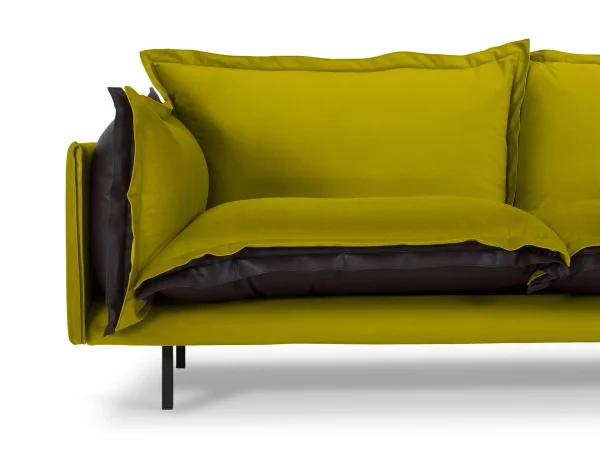 Диван Barcelona 2-местный черный, горчичный — изображение 4