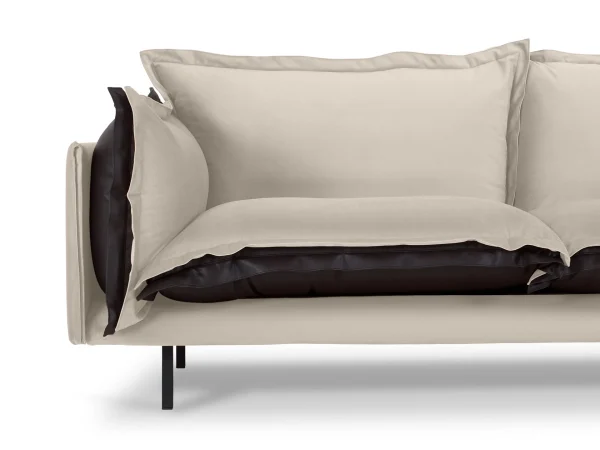 Диван Barcelona 2-местный бежевый, черный — изображение 4