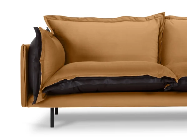 Диван Barcelona 2-местный черный, светло-коричневый — изображение 4