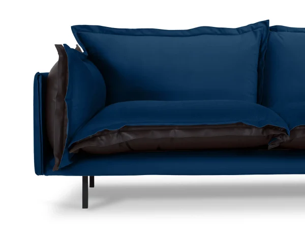 Диван Barcelona 2-местный синий, черный — изображение 4