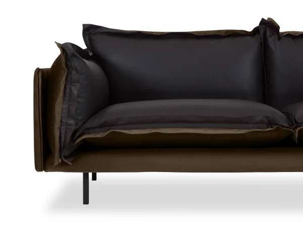 Диван Barcelona 2-местный черный, коричневый — изображение 5