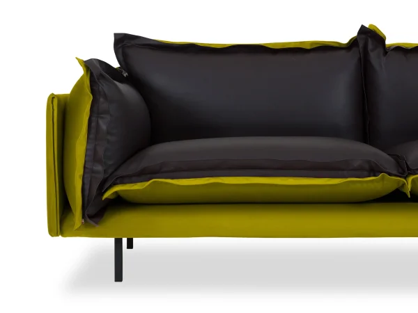 Диван Barcelona 2-местный черный, горчичный — изображение 5
