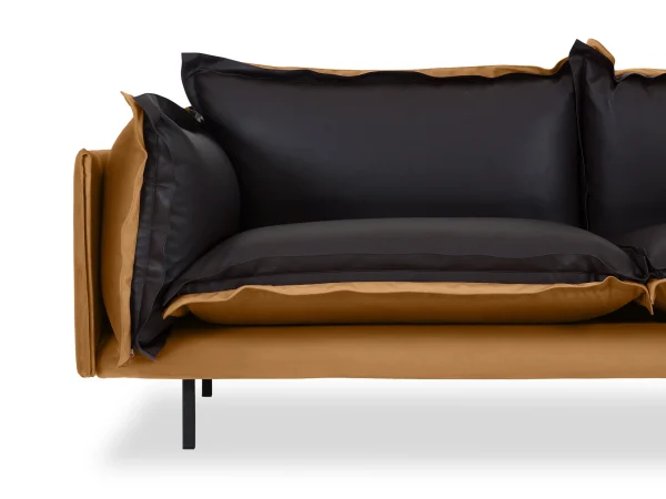 Диван Barcelona 2-местный черный, светло-коричневый — изображение 5