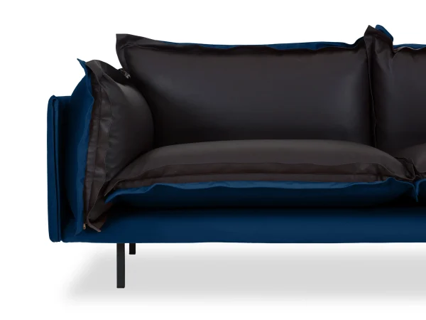 Диван Barcelona 2-местный синий, черный — изображение 5