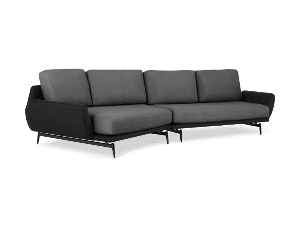 Диван Ispani угловой левый черный, серый — изображение 2