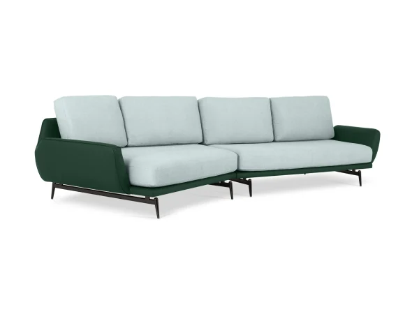 Диван Ispani угловой левый серый, зеленый — изображение 2