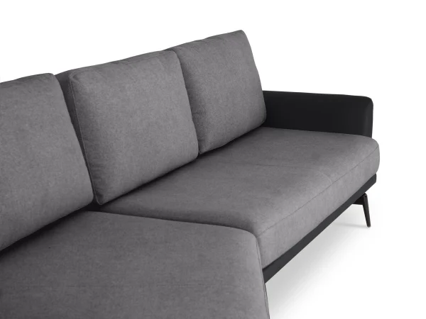 Диван Ispani угловой левый черный, серый — изображение 4