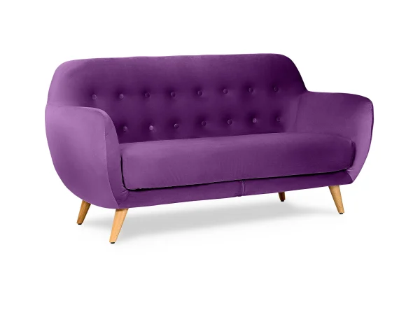 Диван Loa 2-местный черный, фиолетовый — изображение 2