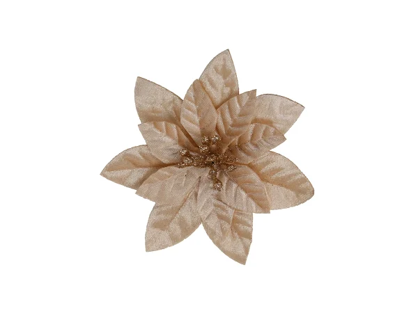 Елочное украшение Цветок на клипсе