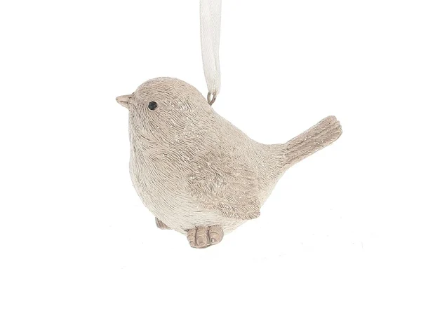 Елочное украшение Птичка бежевый — изображение 2