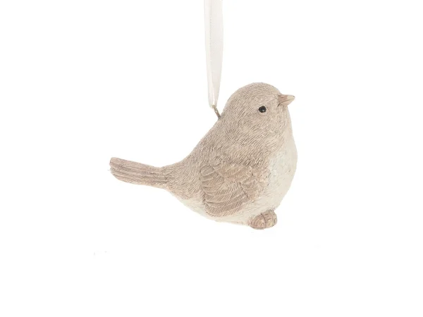Елочное украшение Птичка бежевый — изображение 3