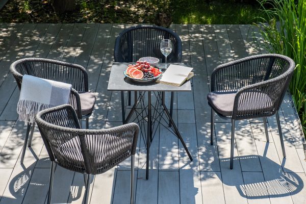 "Форли" обеденная группа на 4 персоны, квадратный стол, цвет "серый гранит" — изображение 5