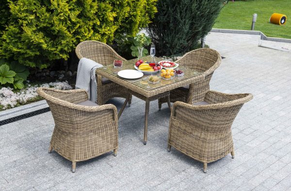 "Фредо" обеденная группа из искусственного ротанга, цвет соломенный — изображение 4