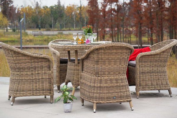 "Фредо" обеденная группа из искусственного ротанга, цвет соломенный — изображение 5