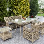 "Катания F" обеденная группа плетеная на 4 персоны