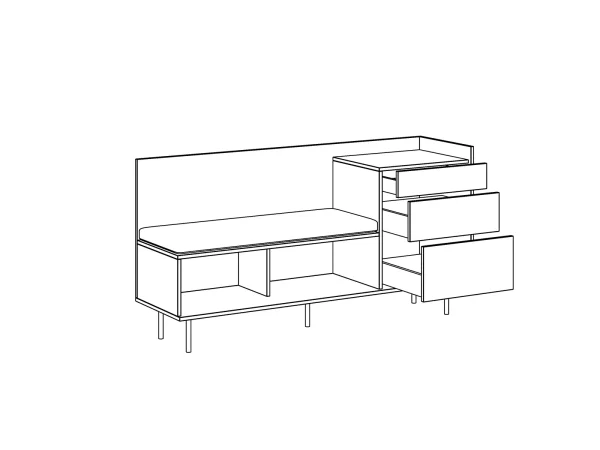 Комод со скамьей слева Look черный, робиния брэнсон — изображение 5