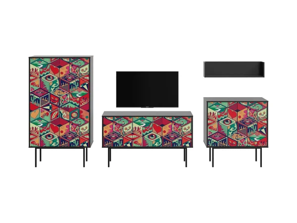 Композиция Boho Color 2 черный, с принтом — изображение 2