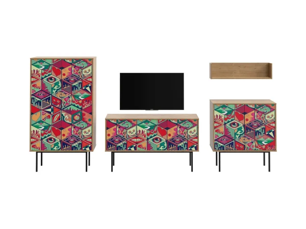 Композиция Boho Color 2 дуб корбридж, с принтом — изображение 2