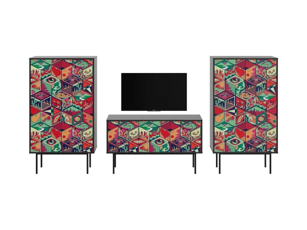 Композиция Boho Color 3 черный, с принтом — изображение 2