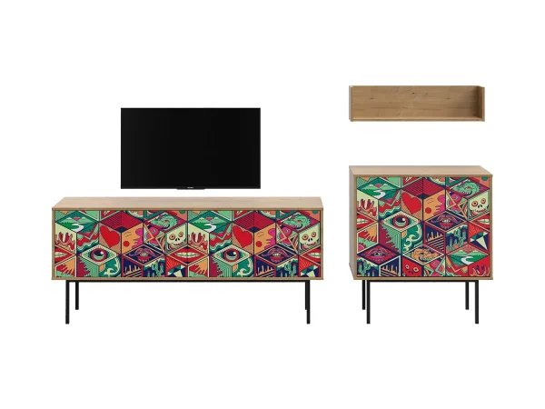 Композиция Boho Color 4 дуб корбридж, с принтом — изображение 2