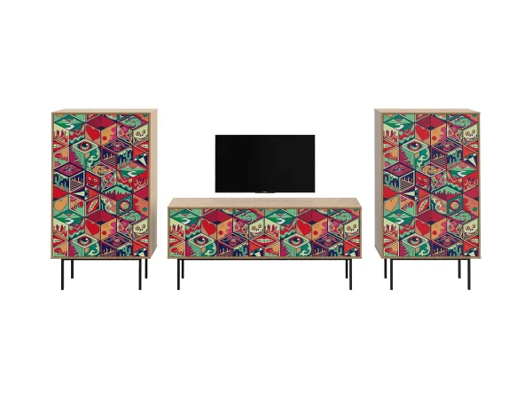 Композиция Boho Color 5 дуб корбридж, с принтом — изображение 2