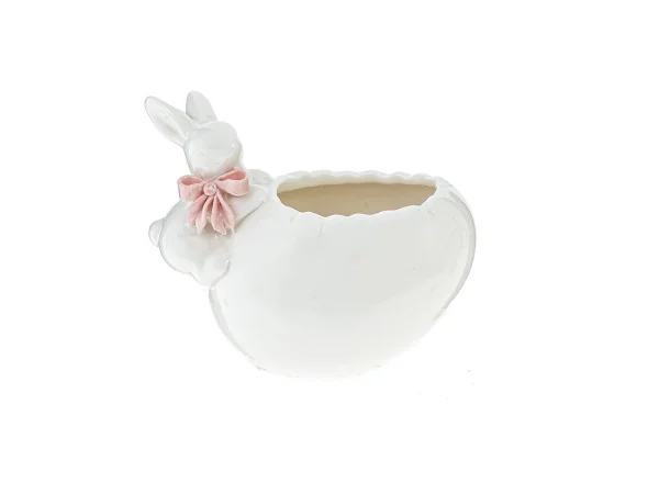 Конфетница Зайчик с розовым бантиком