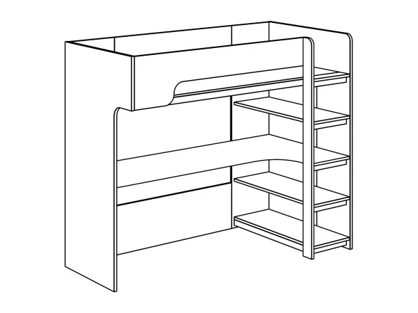Кровать-чердак Yummy бежевый — изображение 2