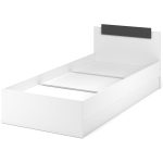 Кровать «Чикаго» 90 настил ЛДСП, Антрацит/Белый — изображение 2