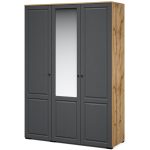 Шкаф «Лацио Сканди» 3д (с зеркалом) Вотан/Сканди графит — изображение 2