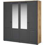 Шкаф «Лацио Сканди» 4д (с зеркалами), Вотан/Сканди графит — изображение 2