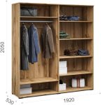 Шкаф «Лацио Сканди» 4д (с зеркалами), Вотан/Сканди графит — изображение 3