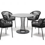 "Лион" обеденная группа на 4 персоны со стульями "Лион" темно-серый