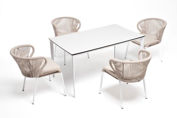 "Малага" обеденная группа на 4 персоны со стульями "Милан"