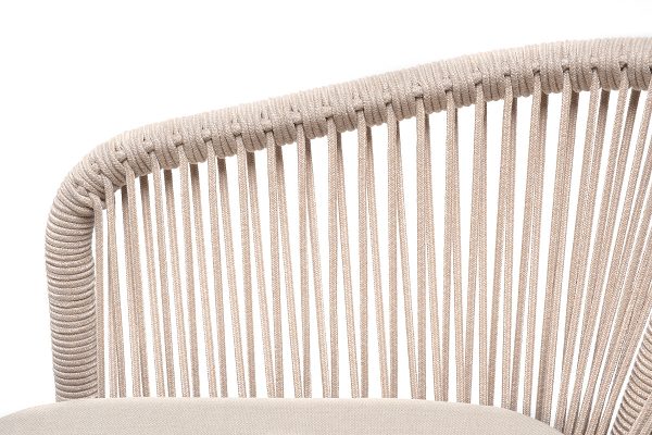 "Малага" обеденная группа на 6 персон со стульями "Марсель", каркас белый, роуп бежевый — изображение 5